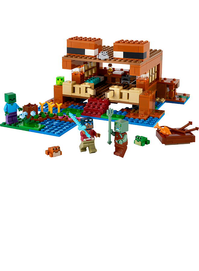 ليغو Minecraft The Frog House Building Toy, Gift for Girls and Boys & Kids aged 8 Plus Years Old, Gaming Construction Set with Characters and Animal Mob Figures 21256 (400 pieces)