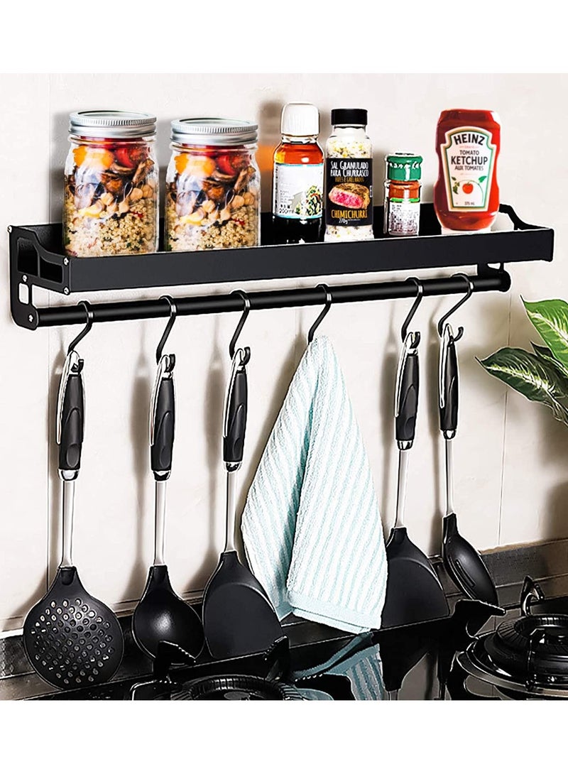 DubaiGallery Kitchen shelf, multifunctional kitchen shelf, kitchen shelf for spices, hook rail, kitchen aid, hanging rack, for kitchen and bathroom, cooking accessories, kitchen utensils - Image 2