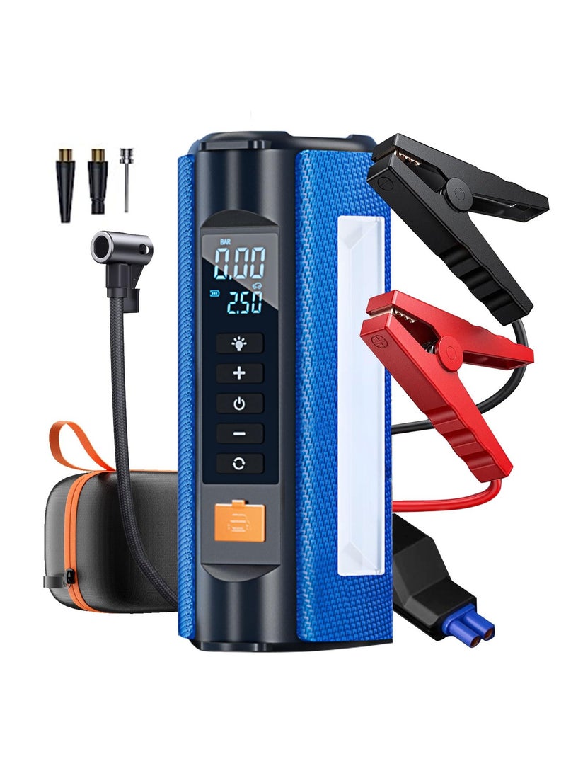 XiuWoo - Jump Starter with air Compressor,4 in 1 Jump Starter Air Compressor 150 PSI 3000A Output Current 10000 mAh, Blue - Image 1