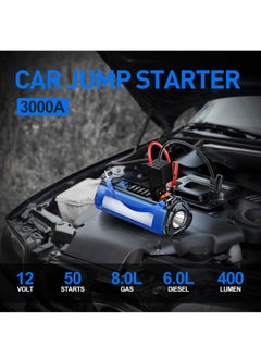 XiuWoo Jump Starter with air Compressor,4 in 1 Jump Starter Air Compressor 150 PSI 3000A Output Current 10000 mAh, Blue  - Image 4