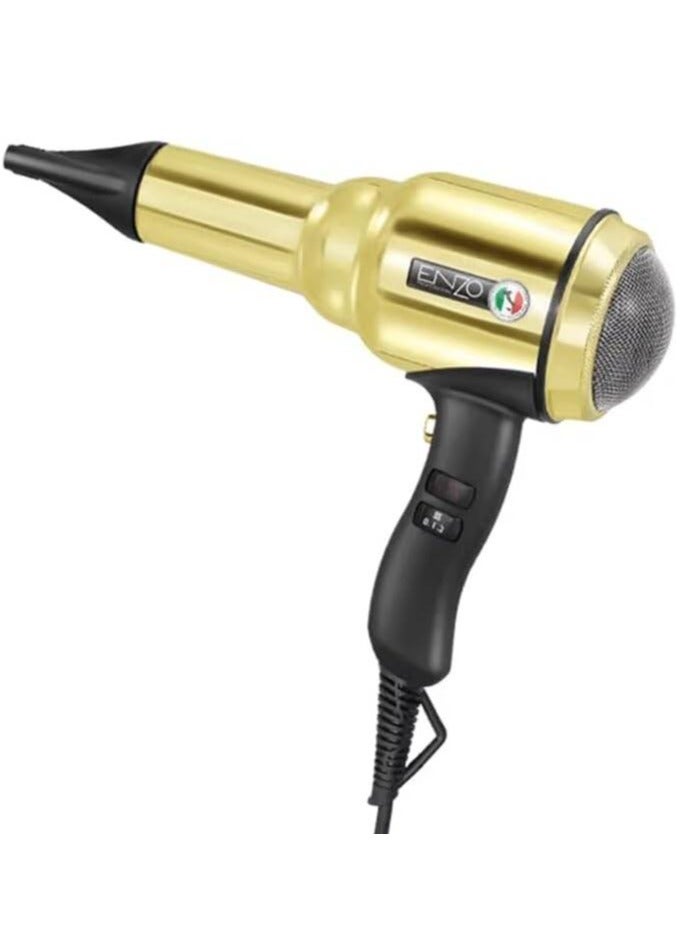 Enzo Professional Hair Dryer – Powerful Motor, Heat & Speed Settings, Cool Shot, with Nozzle Attachments - Image 1