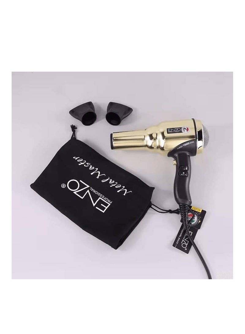 Enzo Professional Hair Dryer – Powerful Motor, Heat & Speed Settings, Cool Shot, with Nozzle Attachments - Image 5