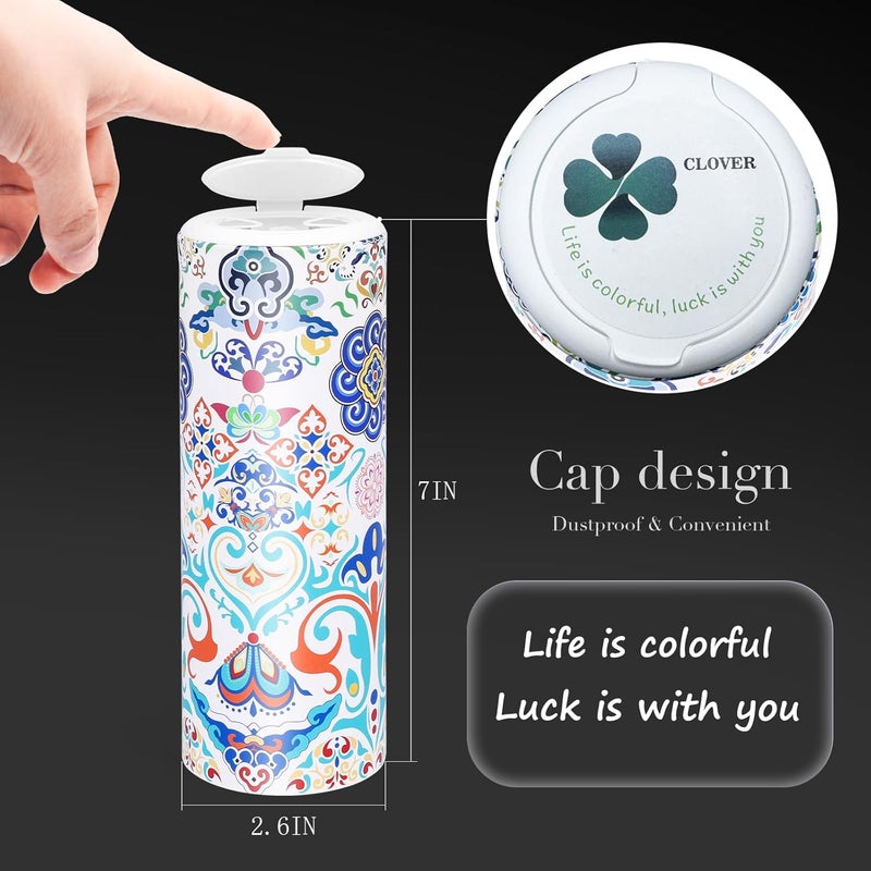 ã‚¯ãƒ­ãƒãƒ¼(Clover) Car Tissue Holder with Facial tissues Bulk, Tissue for Car Cup Holder, Round Tissue Boxes for car tissues Cylinder,Travel tissues Packs Bulk (Lition, 3-Ply, 4 Pack, 200 Sheets) - Image 4