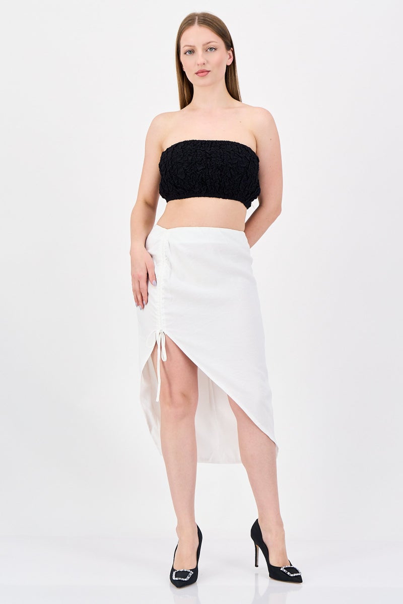 SNDYS Women Plain Monique Midi Skirt, White - Image 4