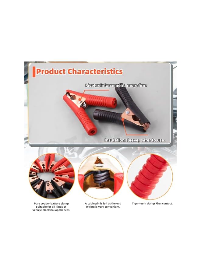 promass 10Pcs 100A Insulated Alligator Clips, Black & Red Boot Battery Alligator Clamps, Heavy Duty Crocodile Clamps for Truck Car Battery Electric Test - Image 4