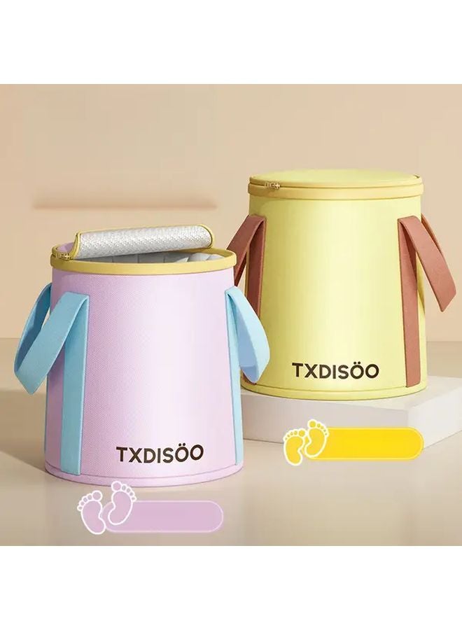 Uncovered Purple Foldable Foot Bath Bucket Portable Thickened Tub for Home Travel No Electricity Needed - Image 2