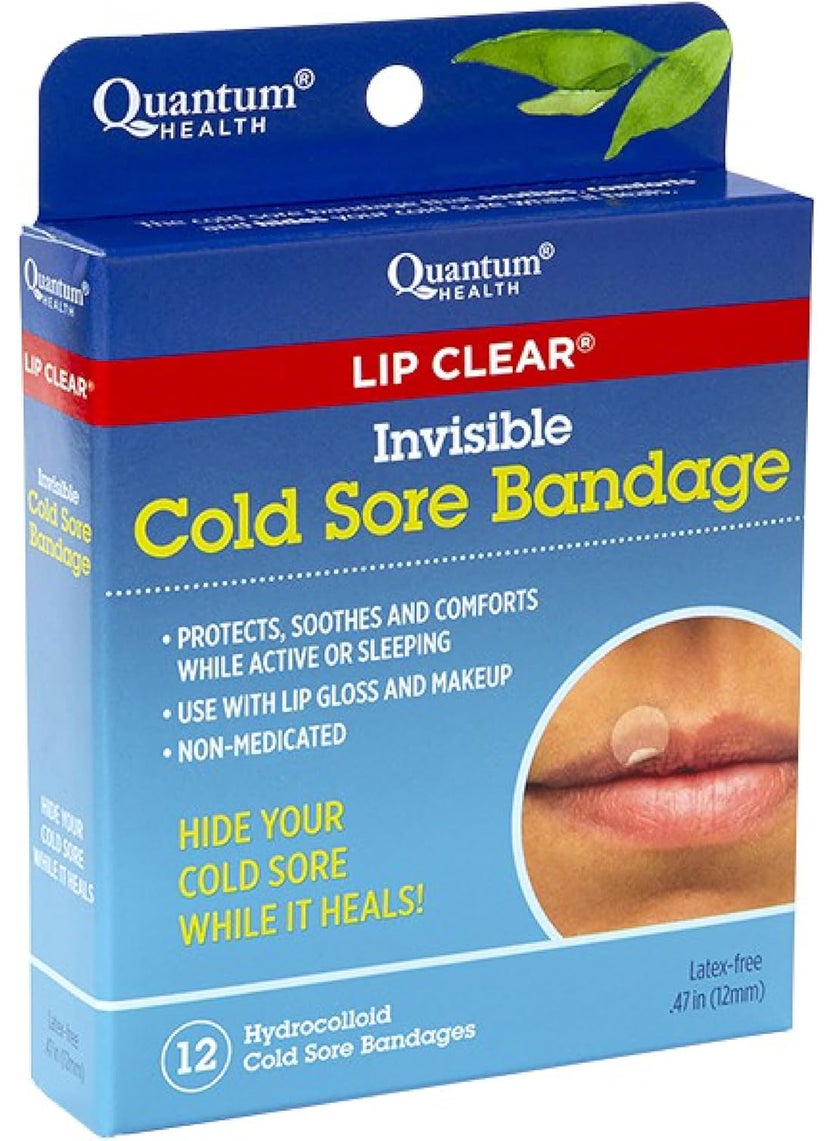 Quantum Quantum Health Lip Clear Invisible Cold Sore Bandage Fever Blister Patch  Patch Soothes and Protects Hides Cold Sores Helps Prevent Contamination 12 Ct  - Image 1