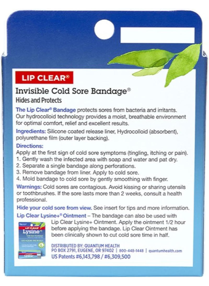 Quantum Quantum Health Lip Clear Invisible Cold Sore Bandage Fever Blister Patch  Patch Soothes and Protects Hides Cold Sores Helps Prevent Contamination 12 Ct  - Image 2