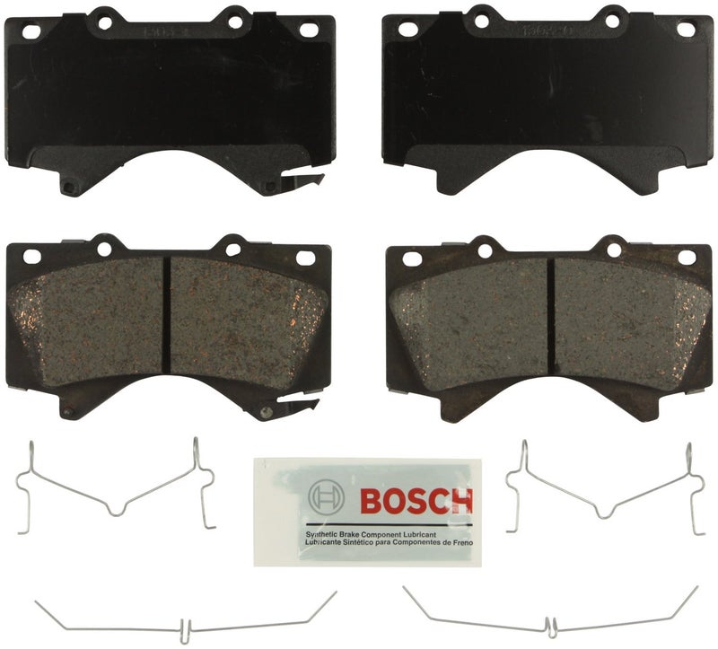 BOSCH BE1303H Blue Ceramic Disc Brake Pad Set With Hardware - Compatible With Select Lexus LX570; Toyota Land Cruiser, Sequoia, Tundra; FRONT - Image 1