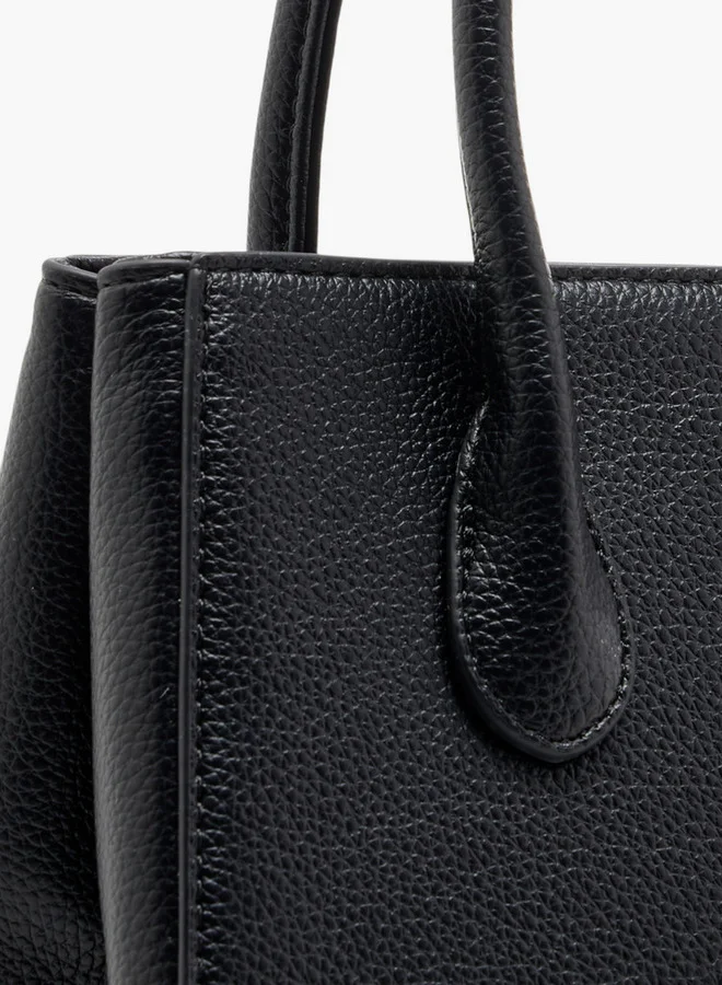 Le Confort Women's Monogram Print Tote Bag with Detachable Strap and Zip Closure