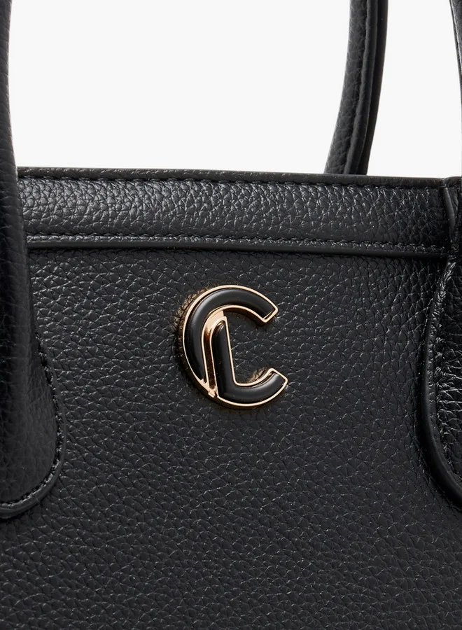 Le Confort Women's Monogram Print Tote Bag with Detachable Strap and Zip Closure