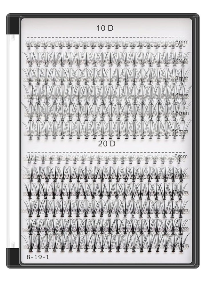 240pcs C Curl 10D/20D Individual Cluster Eyelashes