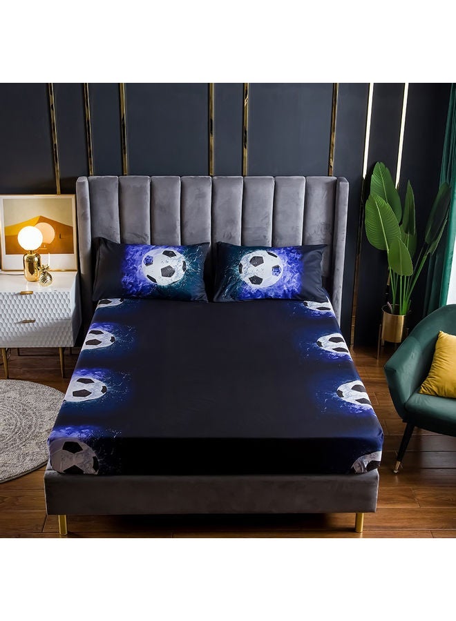 NIBEMINENT 4-Piece 3D Printed Fitted and Bed Sheet with Pillowcase Polyester Multicolour 45.00 x 8.00 35.00cm - Image 4