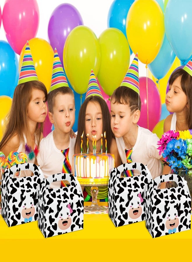 MIKIMIQI 12 PCS Farm Cow Party Decorations Boxes, Farm Animal Party Supplies Bags Cute Cow Treat Candy Boxes Farm Theme Birthday Party Decorations Cow Print Gift Bags for Baby Shower Cow Party Supplies - Image 4
