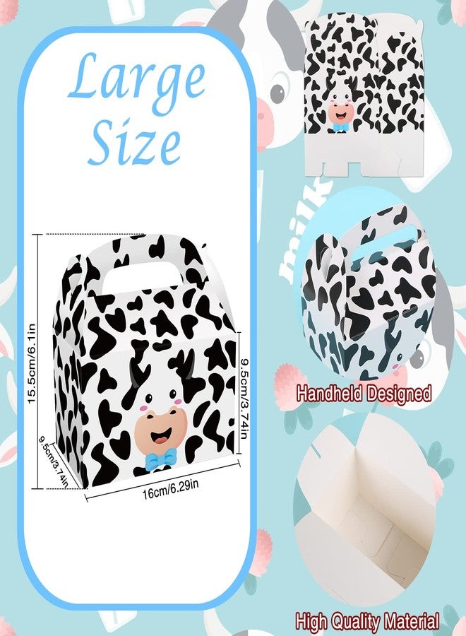 MIKIMIQI 12 PCS Farm Cow Party Decorations Boxes, Farm Animal Party Supplies Bags Cute Cow Treat Candy Boxes Farm Theme Birthday Party Decorations Cow Print Gift Bags for Baby Shower Cow Party Supplies - Image 2