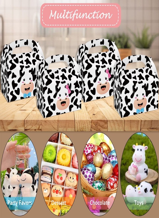 MIKIMIQI 12 PCS Farm Cow Party Decorations Boxes, Farm Animal Party Supplies Bags Cute Cow Treat Candy Boxes Farm Theme Birthday Party Decorations Cow Print Gift Bags for Baby Shower Cow Party Supplies - Image 5