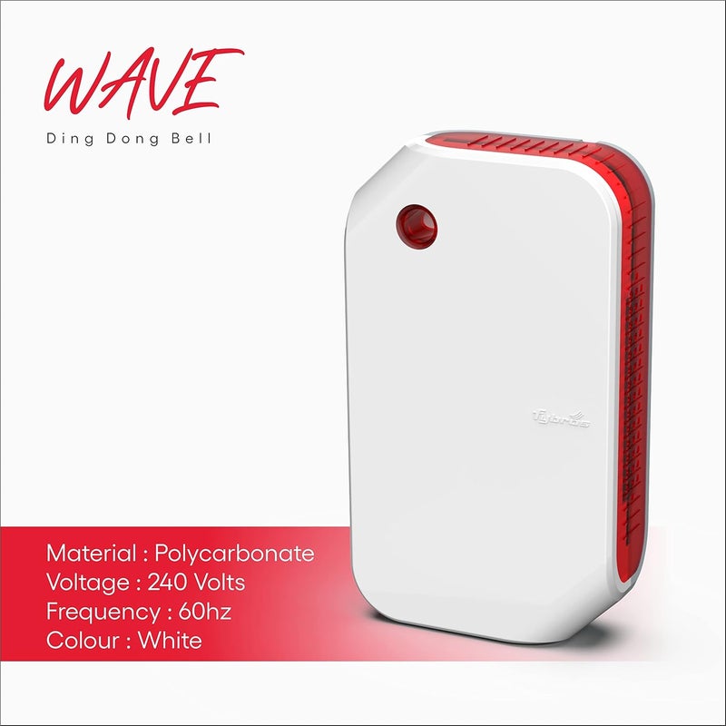FYBROS جرس باب Wave Ding Ding للمنزل مع أصوات رقمية مجسمة | جرس باب كهربائي للمنزل | جرس Ding Dong - Image 4