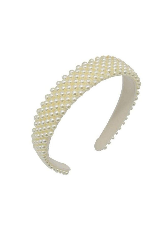 Lydztion Pearl Headbands For Women Ladieswhite Hairband Headwear Headdress Wedding Hair Accessories Bling Hair Clip Hairpins Barrette Styling Tools Accessories For Birthday Valentines Day Gifts  - Image 2