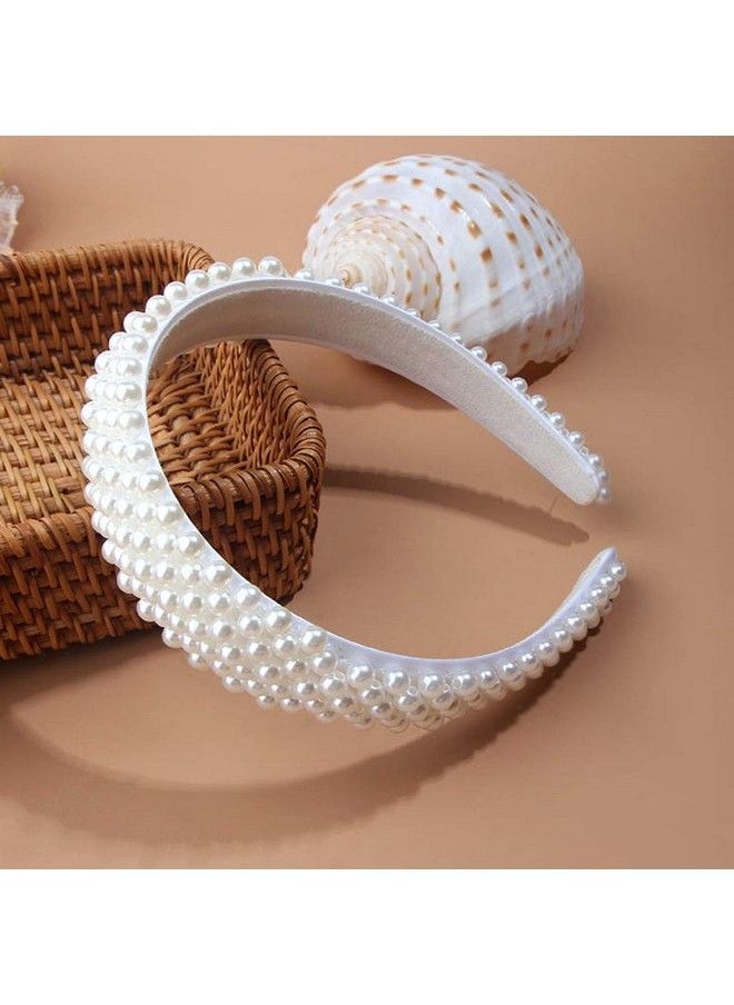 Lydztion Pearl Headbands For Women Ladieswhite Hairband Headwear Headdress Wedding Hair Accessories Bling Hair Clip Hairpins Barrette Styling Tools Accessories For Birthday Valentines Day Gifts  - Image 4