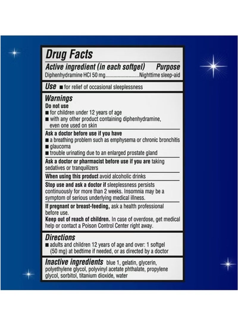 Unisom Sleep Gels Nighttime Sleep Aid 50 mg - 32 SoftGels - Image 2