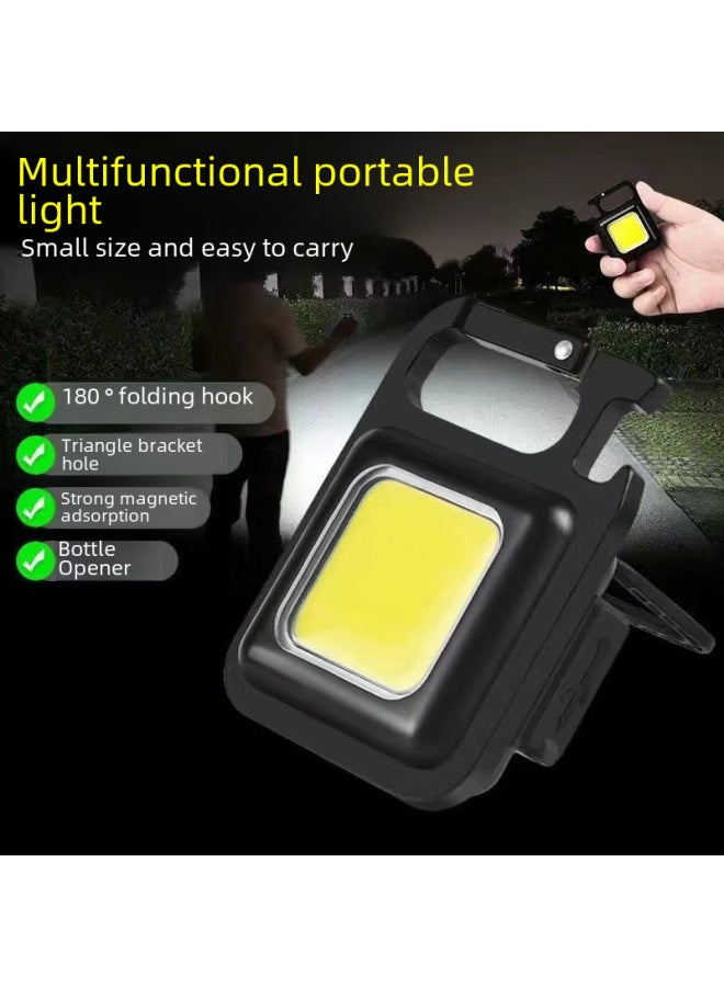 Generic Keychain Light Strong Rechargeable Flashlight Super Bright Outdoor Multi-functional Portable Mini Work Light Small Portable Led-Color:Key Lamp Aluminum Alloy 500 MA  - Image 5