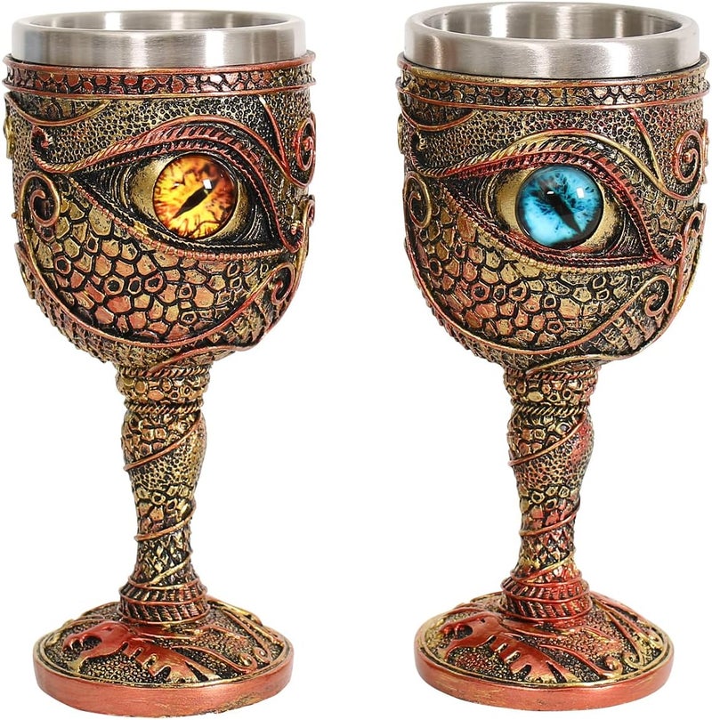 Ottalent Stainless Steel The Eye of The Dragon Wine Goblet Chalice,Dungeons and Dragons Medieval DragonWine Cups 7oz.Men’s Gift (Blue Eyes) - Image 5