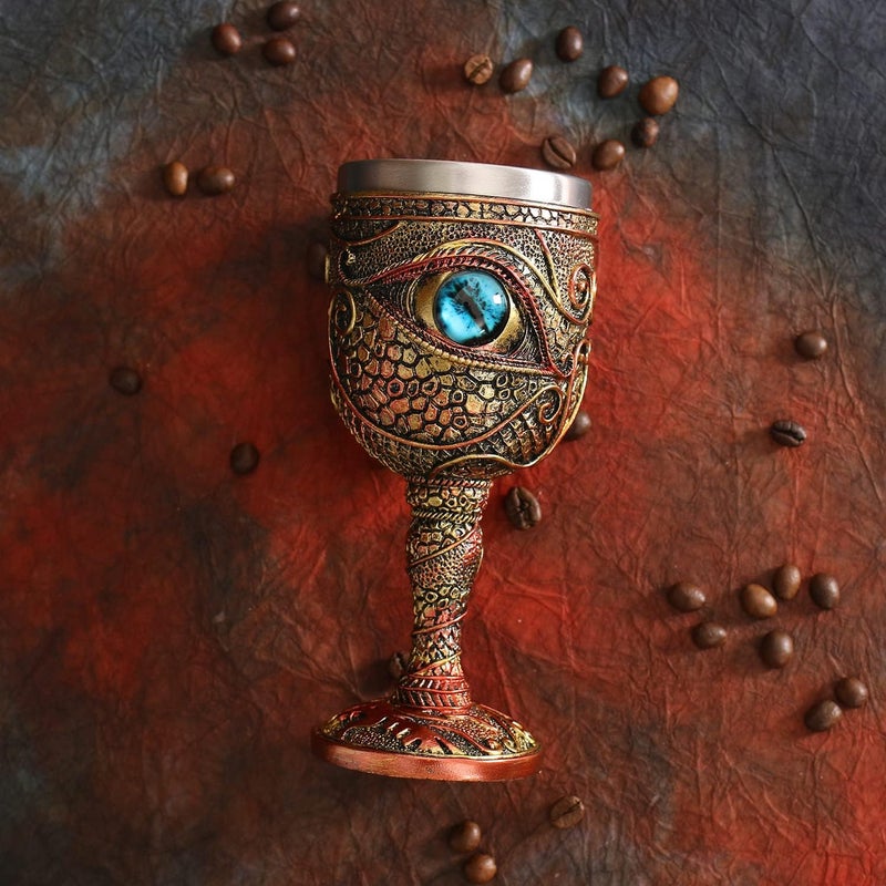 Ottalent Stainless Steel The Eye of The Dragon Wine Goblet Chalice,Dungeons and Dragons Medieval DragonWine Cups 7oz.Men’s Gift (Blue Eyes) - Image 4