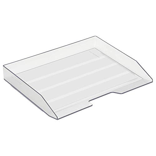Acrimet Stackable Letter Tray Single Side Load Plastic Desktop File Organizer Clear Crystal Color 1 Unit - Image 1