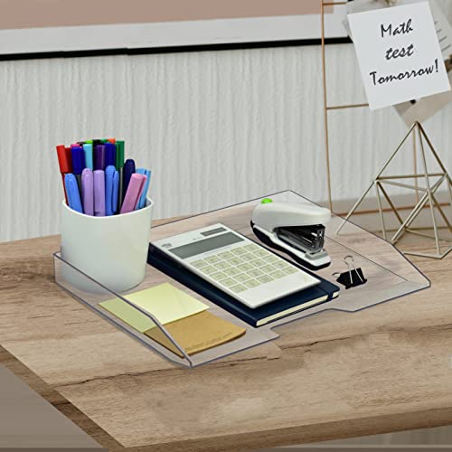 Acrimet Stackable Letter Tray Single Side Load Plastic Desktop File Organizer Clear Crystal Color 1 Unit - Image 3