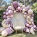 Partycus Dusty Purple Pink Balloon Arch Kit Double Stuffed Lavender White Sand Pearl Balloon Garland with Pastel Pink Lilac Blush Gold Latex for Baby Shower Birthday Wedding Valentines Party - Image 2