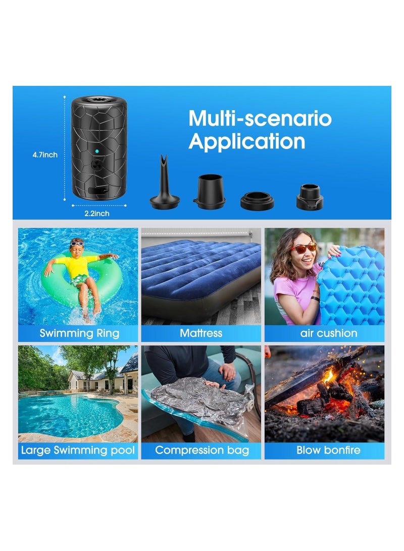 Generic Mini Electric Air Pump for Inflatables, 4500Pa Portable Air Mattress Pump, Speed Air Pump for Inflatable, Rechargeable Air Pump for Pool Floats, Sleeping Pads, Swimming Rings, Vacuum Storage Bags  - Image 5