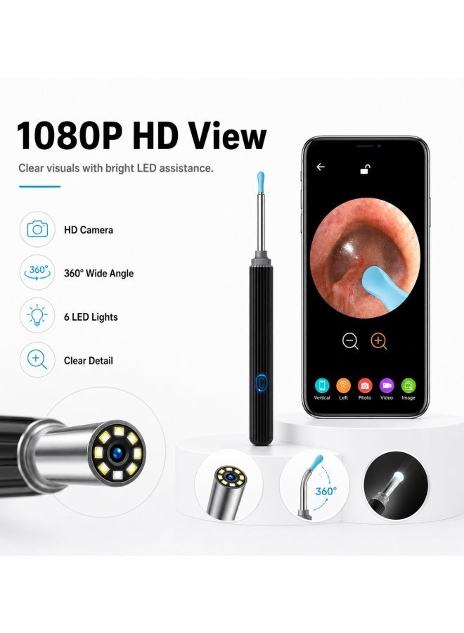 TAKHTEELA Visual Ear Wax Removal Tool with light, Wireless Ear Cleaning Kit for iOS, Android Smartphones, Wax Elimination Spoon Kit - Image 2