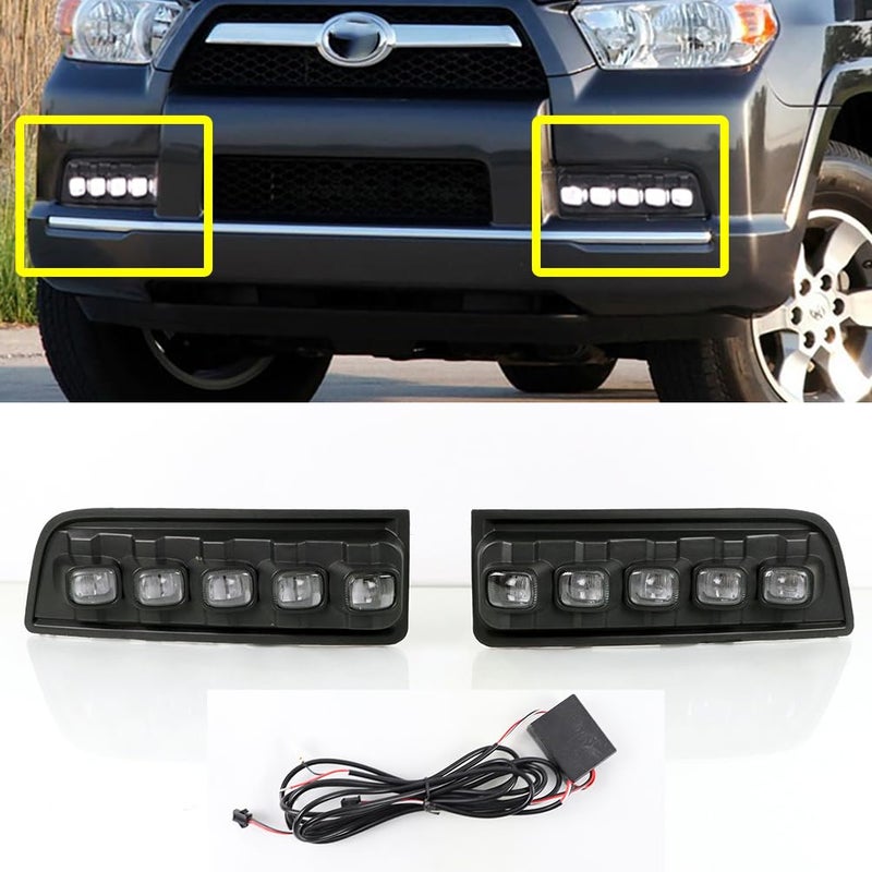 LED Fog Light Daytime Running Light Compatible with Toyota 4Runner 2010-2013 - Image 1