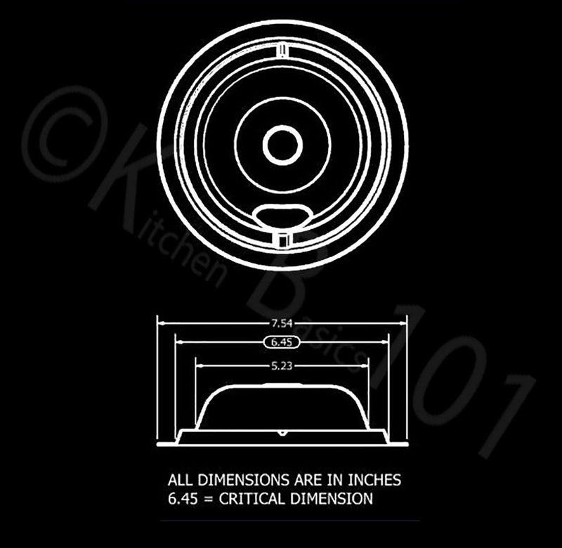 Kitchen Basics 101 WB31M20 WB31M19 Replacement Range Cooktop Porcelain Drip Pans for GE 2 6-Inch & 2 8-Inch Pans, 4 Pc Made in the USA - Image 5