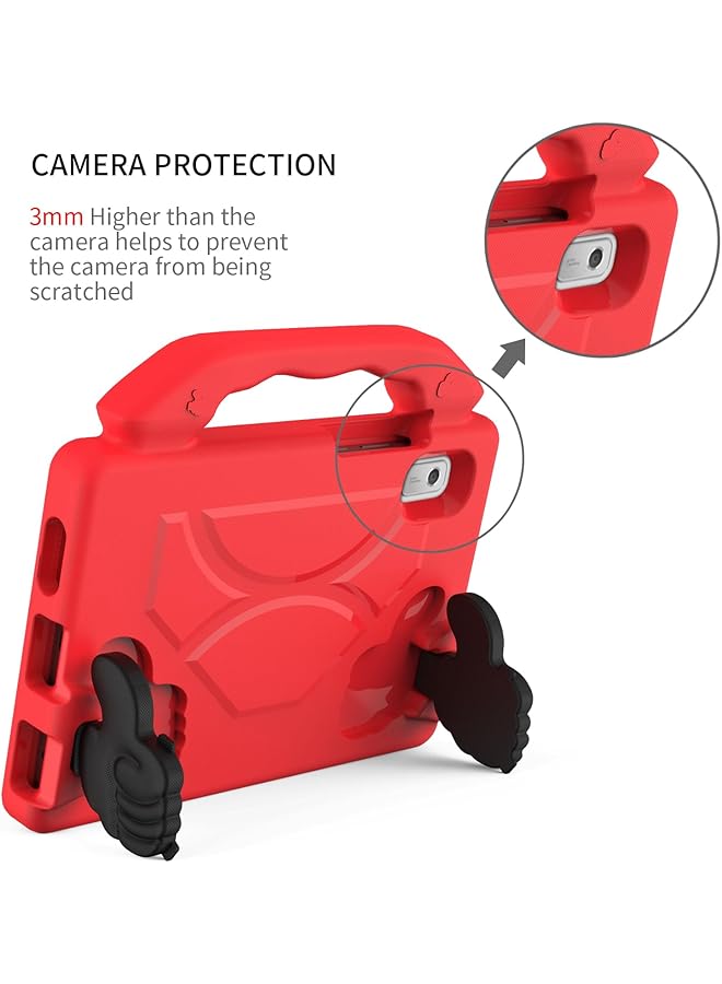 إيروريكس جراب متوافق مع Lenovo Tab M9 مقاس 9.0 بوصة 2023 Tb-310Fu Tb-310Xu جراب مضاد للصدمات خفيف الوزن غير سام من مادة إي في إيه مناسب للأطفال مع مقبض وحامل لجهاز Lenovo Tab M9 باللون الأحمر - Image 4