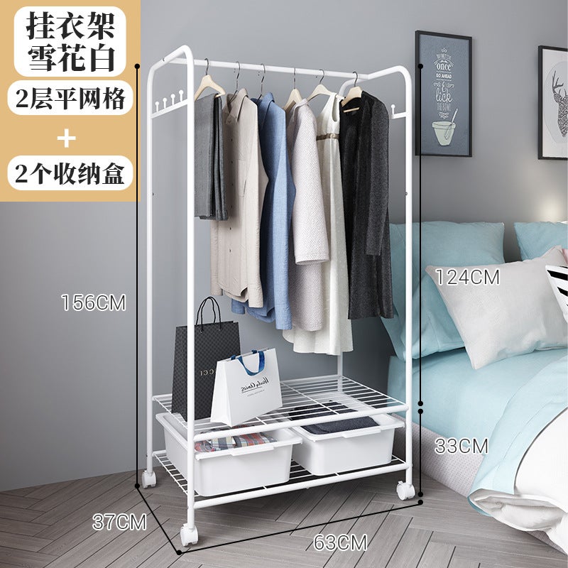Modern Minimalist Floor-Standing Wardrobe Rack For Bedroom Storage And Organization, Coat Rack, Student Storage Cabinet, Clothes Drying Rack, Iron Art - Image 1