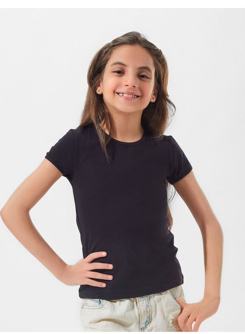 ميسري Mesery اندرشيرت نص كم طويل بناتي - اسود - Image 1