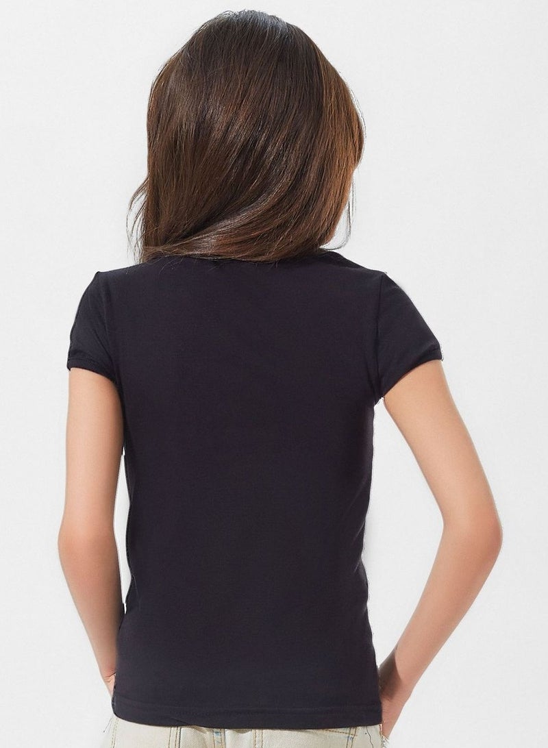 ميسري Mesery اندرشيرت نص كم طويل بناتي - اسود - Image 2