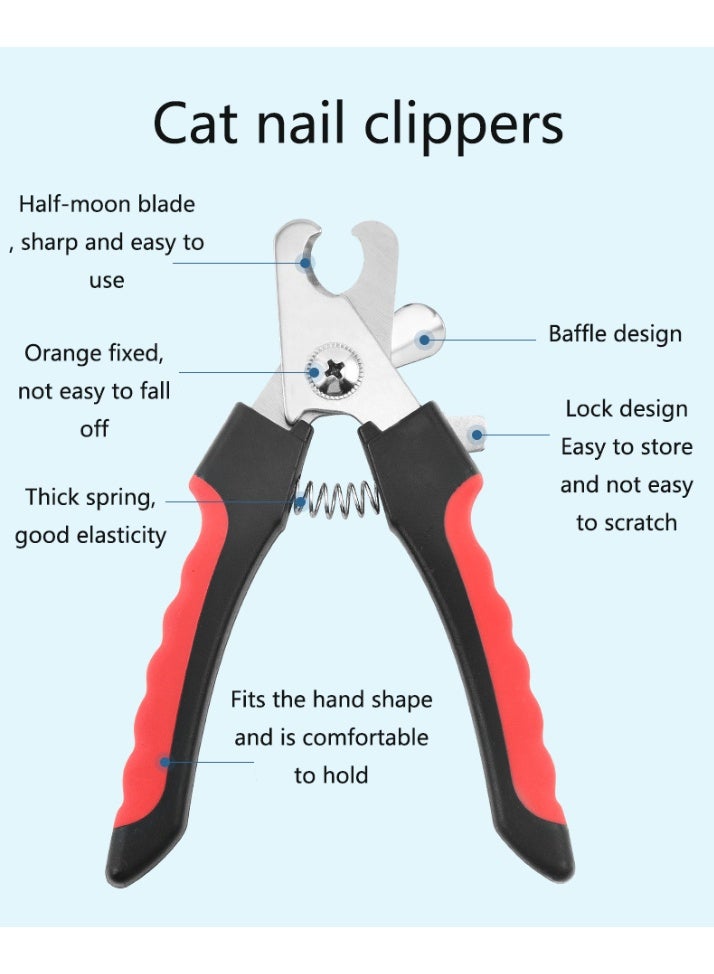 Cat Nail Clippers Professional Dog Nail Trimmer for Medium and Large Dogs, Cats, Rabbits and s - Safety Lock/Guard to Avoid Over-Trimming - Image 3