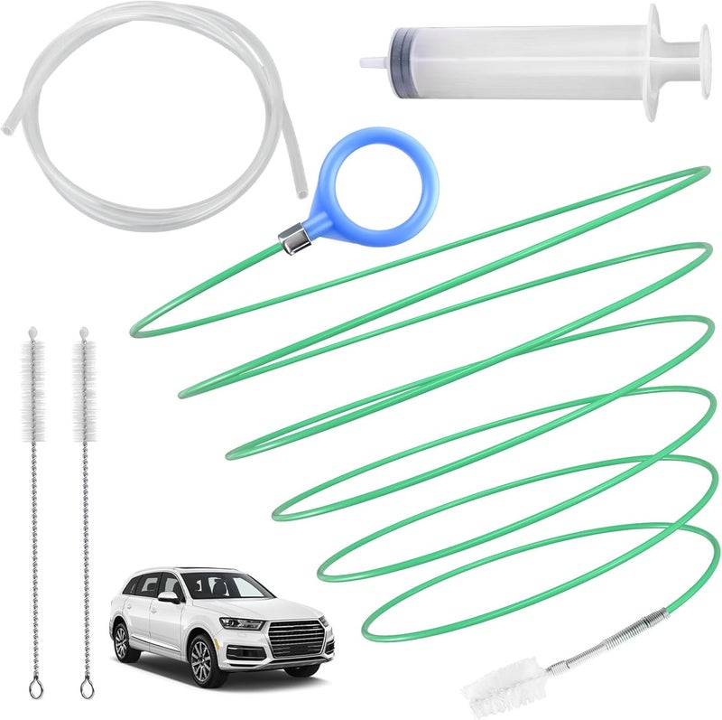 ecocstm Auto Sunroof Drain Cleaning Tool, 120 Inch Flexible Tube Cleaning Brush with Pipe Cleaning Brush, Syringe Hose, And Syringe Soft Drain Brush, Car Sunroof Drain Cleaner for Drains, Sewers, Windshields - Image 1