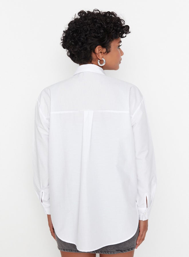trendyol Shirt - White - Oversize  - Image 5