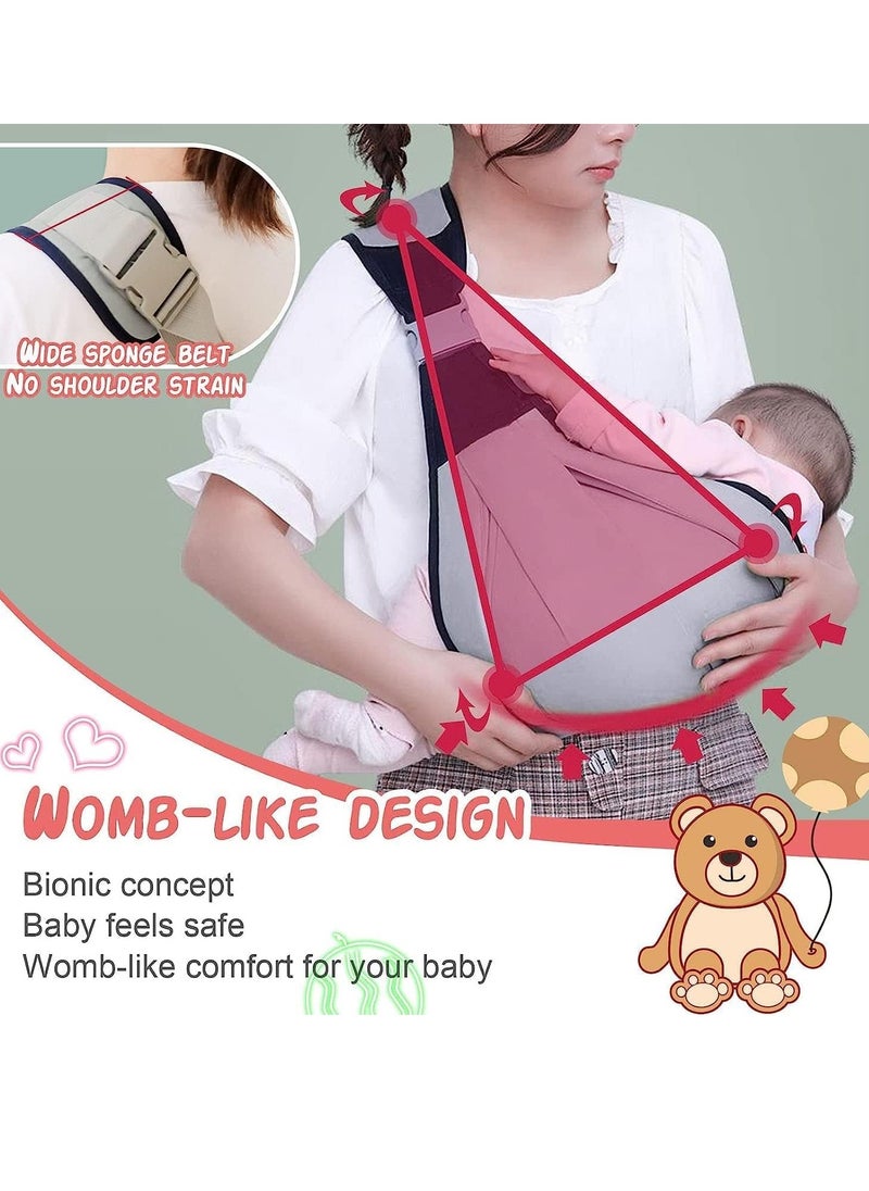 Gonice Baby Sling Carrier, Adjustable Baby Holder Carrier, Lightweight Baby Carrier Sling, Baby Wrap Sling, One Shoulder Labor-Saving Baby Wraps Carrier, Ring Sling Baby Carrier for Newborn Toddler  - Image 2