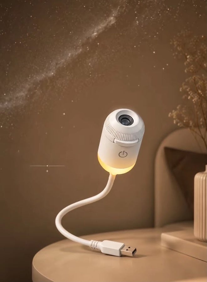 مصباح ليلي يعمل بمنفذ USB لعرض سماء مرصعة بالنجوم، مزود بـ 7 أفلام عرض قابلة للاستبدال، سطوع قابل للتعديل، ذراع مرن، يعمل بمنفذ USB، مناسب لغرف النوم والسيارات والديكورات الداخلية. - Image 3