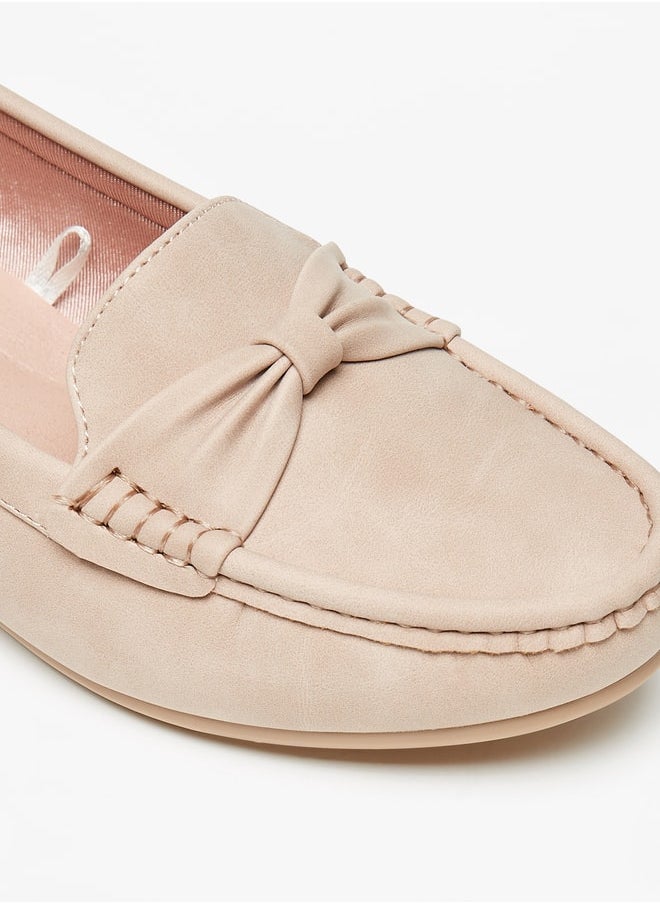 Flora Bella By Shoexpress - Women's Bow Accent Slip-On Loafers With Wedge Heels - Image 1