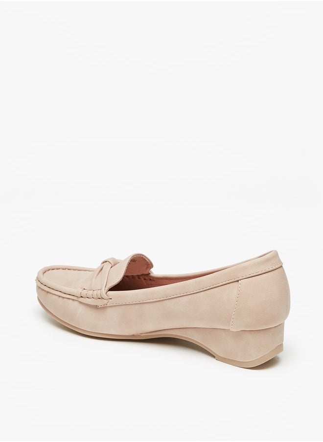 Flora Bella By Shoexpress - Women's Bow Accent Slip-On Loafers With Wedge Heels - Image 1
