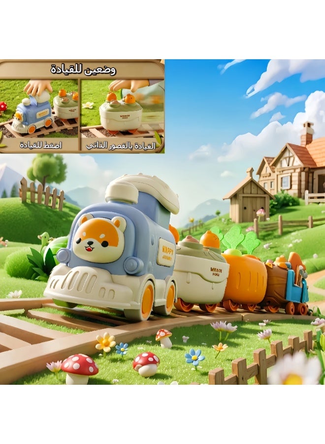 LBMT Multi Functional Car Set Toys with Press and Go for toddlers 3-5,Kids Push Car with Whack-a-Mole Game, Woodpecker Worm Game, Carrot Harvest Game, Separable Small Train Set Toy for Toddler Travel Toys, Baby Learning & Education Train Toys for Boy Girl Birthday Gift - Image 3
