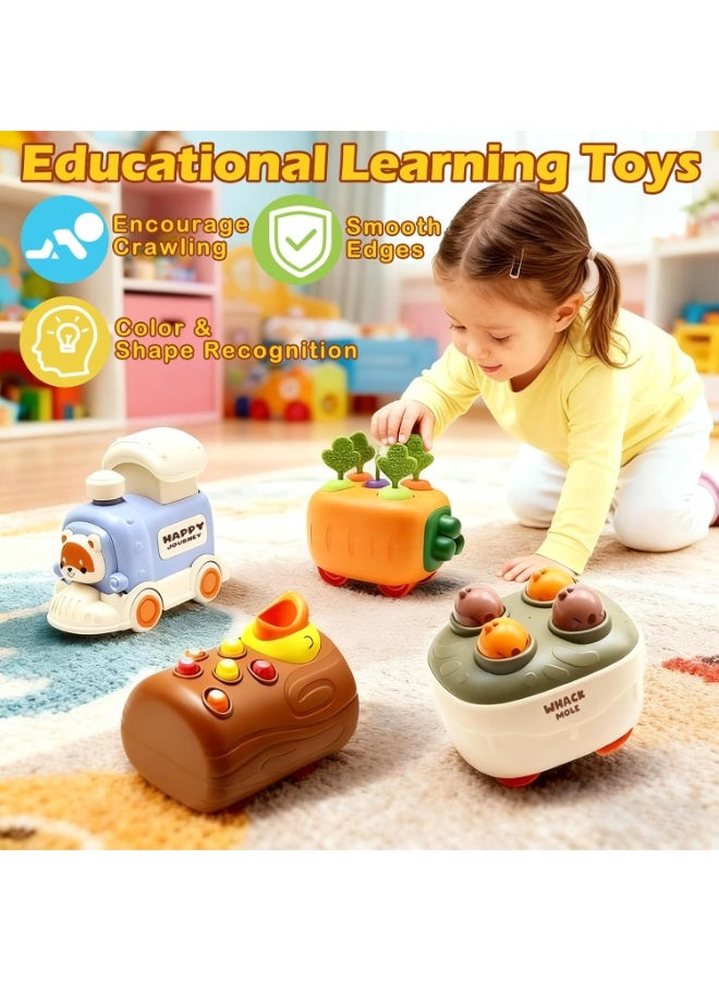 LBMT Multi Functional Car Set Toys with Press and Go for toddlers 3-5,Kids Push Car with Whack-a-Mole Game, Woodpecker Worm Game, Carrot Harvest Game, Separable Small Train Set Toy for Toddler Travel Toys, Baby Learning & Education Train Toys for Boy Girl Birthday Gift - Image 4