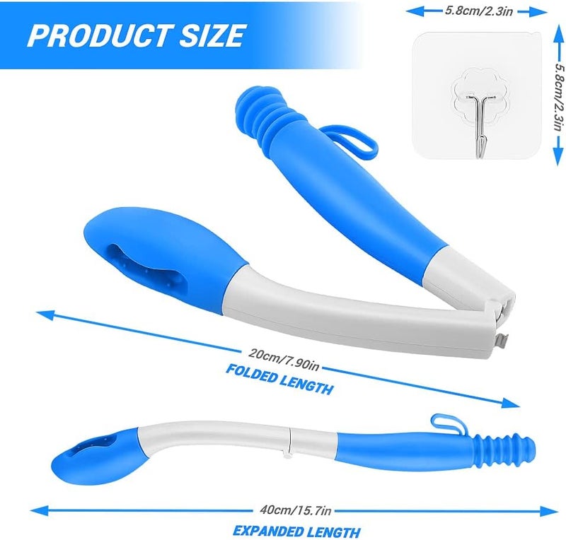 Victop Toilet Aids Tools Folder Long Reach Comfort Wipe Victop Bottom Wiper Toilet Aids Buddy Toilet Tissue Aids for Motion Assistance Extends Reach Over 15.7" Grips Toilet Paper or Pre-Moistened Wipes (B) - Image 2