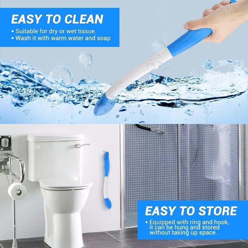 Victop Toilet Aids Tools Folder Long Reach Comfort Wipe Victop Bottom Wiper Toilet Aids Buddy Toilet Tissue Aids for Motion Assistance Extends Reach Over 15.7" Grips Toilet Paper or Pre-Moistened Wipes (B) - Image 5