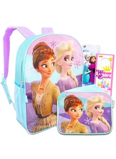 Disney Frozen Backpack And Lunch Box Set For Girls Deluxe 16 Frozen 2 Backpack With Insulated Lunch Bag Stickers And More Frozen School Supplies Bundle  Frozen Backpack For Girls Frozen  - Image 1